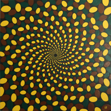 Bl&auml;tter, 100x100cm Acryl auf Leinwand