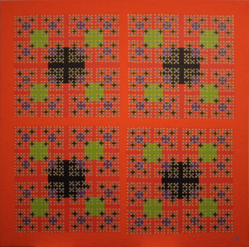 * Fraktal, 100x100cm Acryl auf Leinwand