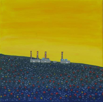 * Fugushima 2011, 30x30cm Acryl auf Leinwand