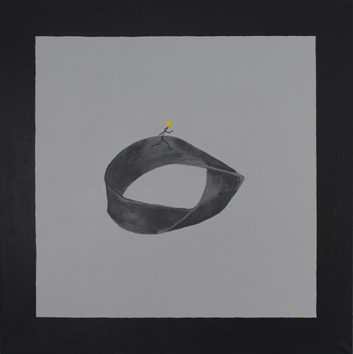 * M&ouml;biusschleife; 100x100cm Acryl auf Leinwand