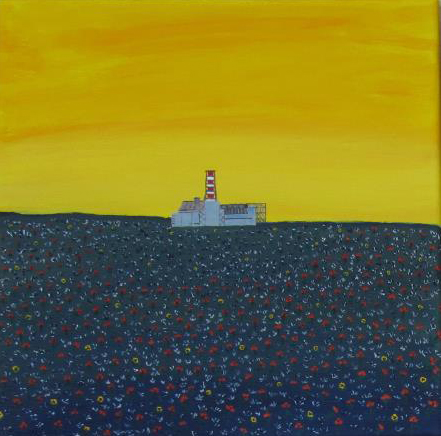 * Tschernobyl 1986, 30x30 Acryl auf Leinwand
