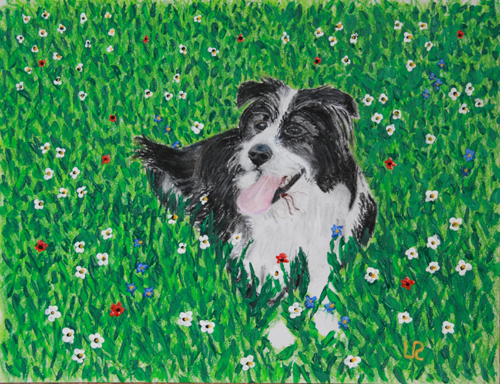 Watson, 15x21cm Aquarellstifte und Acryl auf Skizzenblock